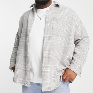 ASOS Design Super Oversized Wool Over-shirt, In color Grey Check